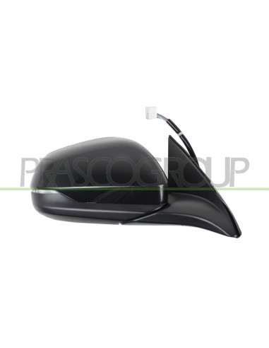 RETROVISORE DESTRO ELETTRICO NERO TERMICO CHIUDIBILE CON FANALE CONVESSO 8 PINS