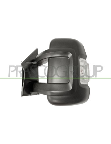 RETROVISORE SINISTRO MANUALE NERO CON FANALE BIANCO CONVESSO BRACCIO LUNGO 2 PINS PEUGEOT BOXER Mod. 12-14 - 03-24