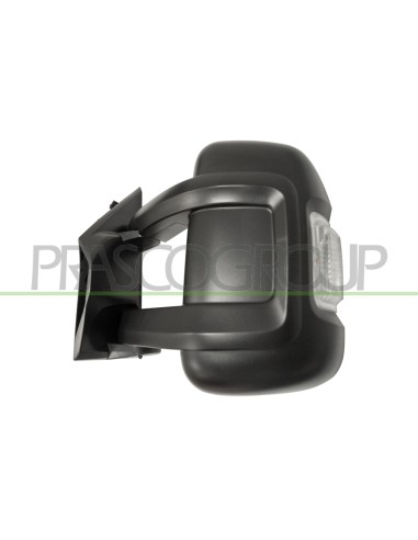 RETROVISORE SINISTRO MANUALE NERO CON FANALE BIANCO CON SONDA CONVESSO BRACCIO LUNGO 4 PINS PEUGEOT BOXER Mod. 12-14 - 03-24