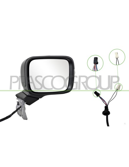 RETROVISORE DESTRO ELETTRICO NERO TERMICO CON SONDA CON FANALE CONVESSO 8 PINS JEEP RENEGADE Mod. 06-14 - 08-18