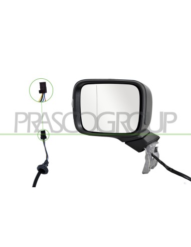 RETROVISORE SINISTRO ELETTRICO NERO TERMICO CON FANALE ASFERICO 6 PINS JEEP RENEGADE Mod. 06-14 - 08-18