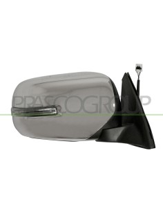 RETROVISORE DESTRO ELETTRICO NERO CON FANALE CONVESSO CON CALOTTA CROMATA MITSUBISHI L200 STRADA Mod. 03-10 - 12-14