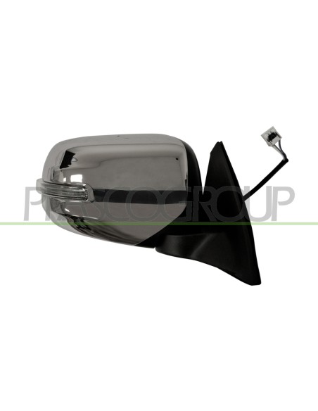 RETROVISORE DESTRO ELETTRICO NERO CON FANALE CONVESSO CON CALOTTA CROMATA MITSUBISHI L200 TRITON Mod. 01-15 - 03-19