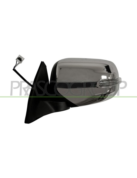RETROVISORE SINISTRO ELETTRICO NERO CON FANALE CONVESSO CON CALOTTA CROMATA MITSUBISHI L200 TRITON Mod. 01-15 - 03-19