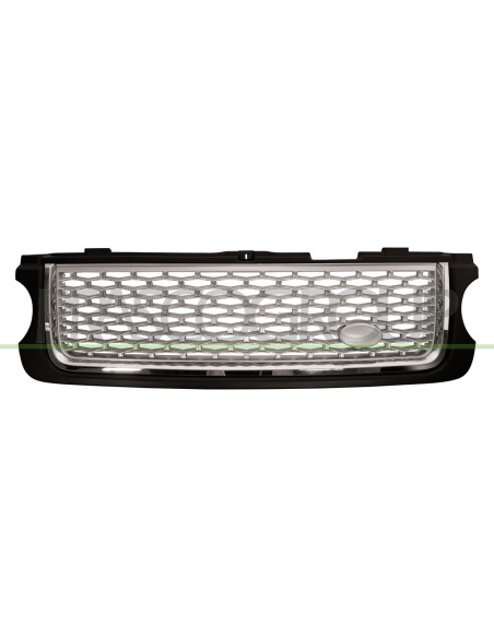 GRIGLIA RADIATORE NERA LUCIDA CROMATA ARGENTO MOD. AUTOBIOGRAPHY BLACK LAND ROVER RANGE ROVER L322 Mod. 01-10 - 11-12