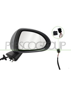 RETROVISORE DESTRO ELETTRICO CON PRIMER TERMICO CON BRACCIO NERO CONVESSO 5 PINS 2