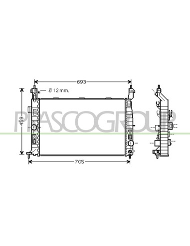 RADIATORE OPEL-VAUXHALL MERIVA Mod. 04-03 - 04-06