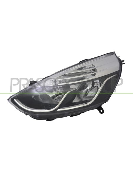 PROIETTORE SINISTRO H1+H7 ELETTRICO CON MOTORE NERO BORDO CROMATO RENAULT CLIO Mod. 09-12 - 08-16