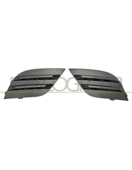 KIT GRIGLIE PARAURTI ANTERIORE NERE GOFFRATA (DESTRA+SINISTRA) RENAULT CLIO Mod. 09-16 - 02-19