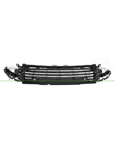 GRIGLIA PARAURTI ANTERIORE CENTRALE NERA CON FORI PDC RENAULT CLIO Mod. 09-16 - 02-19