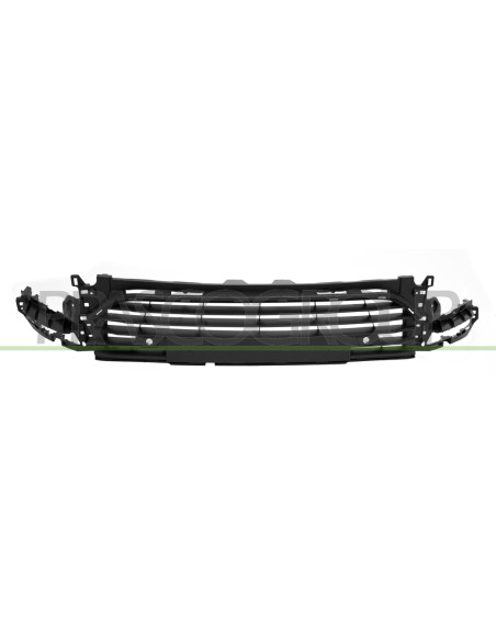GRIGLIA PARAURTI ANTERIORE CENTRALE NERA CON FORI PDC RENAULT CLIO Mod. 09-16 - 02-19