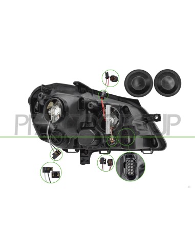PROIETTORE SINISTRO H1+H7 ELETTRICO CROMATO CON MOTORE VOLKSWAGEN POLO Mod. 08-05 - 08-09