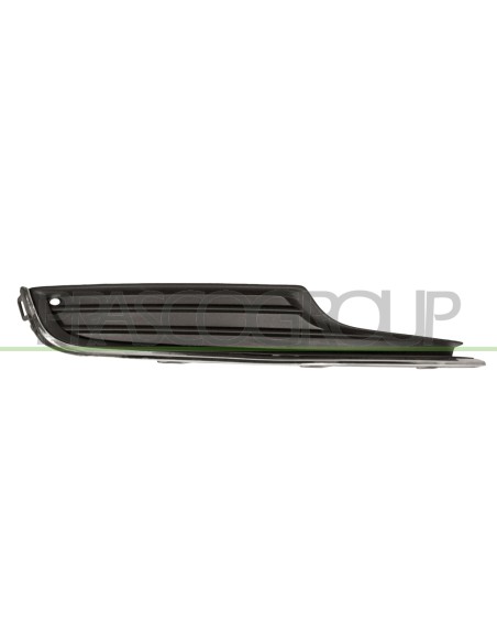 GRIGLIA DESTRA PARAURTI ANTERIORE INFERIORE NERA GOFFRATA CON MODANATURA CROMATA VOLKSWAGEN GOLF 7 Mod. 10-12 - 09-16