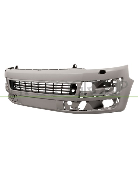 PARAURTI ANTERIORE CON PRIMER CON FORI LAVAFARI CON TRACCE PDC CON GRIGLIA CENTRALE VOLKSWAGEN T5 Mod. 09-09 - 03-15
