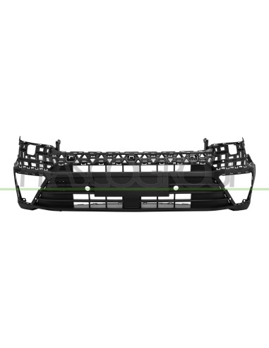 PARAURTI ANTERIORE NERO GOFFRATO CON FORI PDC+SUPPORTI CON FORI LAVAFARI VOLKSWAGEN CRAFTER - MAN TGE Mod. 01-17