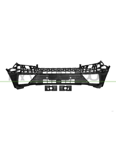 PARAURTI ANTERIORE NERO GOFFRATO CON FORI PDC+SUPPORTI CON FORI LAVAFARI VOLKSWAGEN CRAFTER - MAN TGE Mod. 01-17