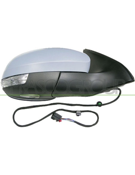 RETROVISORE DESTRO ELETTRICO CON PRIMER TERMICO CHIUDIBILE CON FANALE CON LUCE CORTESIA CONVESSO 9 PINS