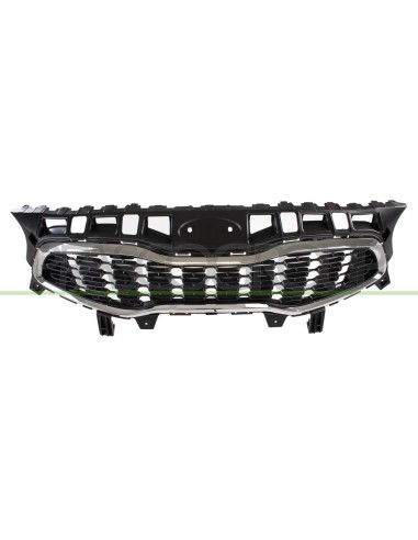 GRIGLIA RADIATORE NERA CON CORNICE CROMATA