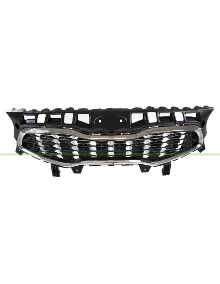 GRIGLIA RADIATORE NERA CON CORNICE CROMATA