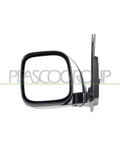 RETROVISORE SINISTRO MANUALE NERO CONVESSO CON CALOTTA CROMATA 2