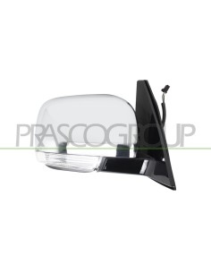 RETROVISORE DESTRO ELETTRICO NERO CON FANALE CONVESSO CON CALOTTA CROMATA 5 PINS