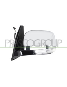RETROVISORE SINISTRO ELETTRICO NERO CON FANALE CONVESSO CON CALOTTA CROMATA 5 PINS