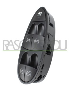 PULSANTIERA ALZACRISTALLO PORTA ANTERIORE SINISTRA NERA CON BORDO NERO 4 INTERRUTTORI 3 PINS