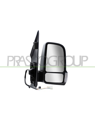 RETROVISORE DESTRO ELETTRICO NERO TERMICO CHIUDIBILE CON FANALE BRACCIO CORTO CONVESSO 9 PINS
