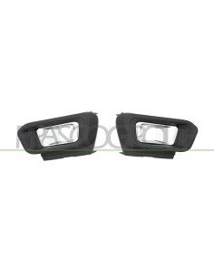 KIT CORNICI FENDINEBBIA (DESTRA+SINISTRA) NERE GOFFRATE CON SEDE FENDI CON MODANATURE CROMATE PER PROIETTORI LED