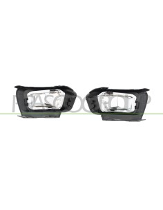 KIT CORNICI FENDINEBBIA (DESTRA+SINISTRA) NERE GOFFRATE CON SEDE FENDI CON MODANATURE CROMATE PER PROIETTORI LED 2