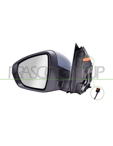 RETROVISORE SINISTRO ELETTRICO CON PRIMER TERMICO CON FANALE CONVESSO 6 PINS