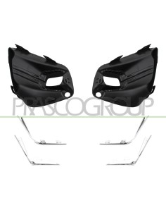 KIT GRIGLIE PARAURTI ANTERIORE NERE GOFFRATA CON SEDE FENDI CON MODANATURE CROMATE (DESTRA+SINISTRA) 2