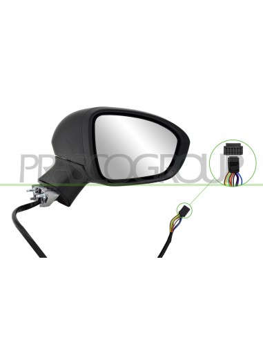 RETROVISORE DESTRO ELETTRICO NERO TERMICO CON FANALE CON SONDA CONVESSO 9 PINS