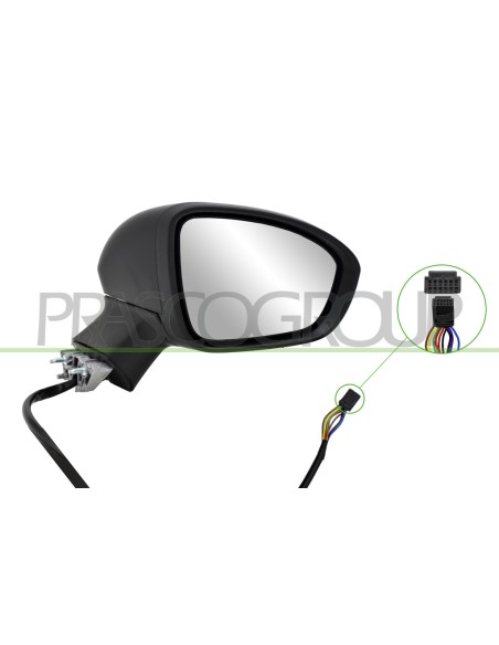 RETROVISORE DESTRO ELETTRICO NERO TERMICO CON FANALE CON SONDA CONVESSO 9 PINS