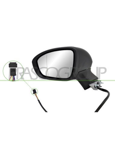 RETROVISORE SINISTRO ELETTRICO NERO TERMICO CON FANALE ASFERICO 7 PINS