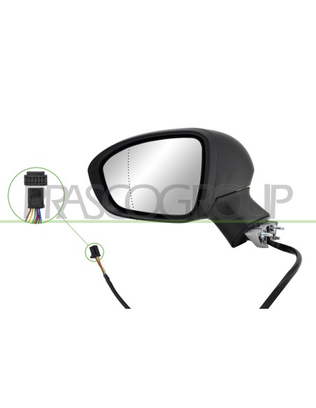 RETROVISORE SINISTRO ELETTRICO NERO TERMICO CON FANALE ASFERICO 7 PINS