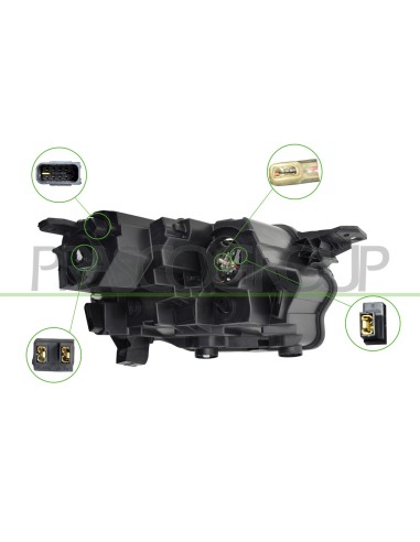 PROIETTORE DESTRO H1+H7 ELETTRICO CON MOTORE CON LUCE DIURNA W21 5W TOYOTA PROACE CITY VAN Mod. 04-19