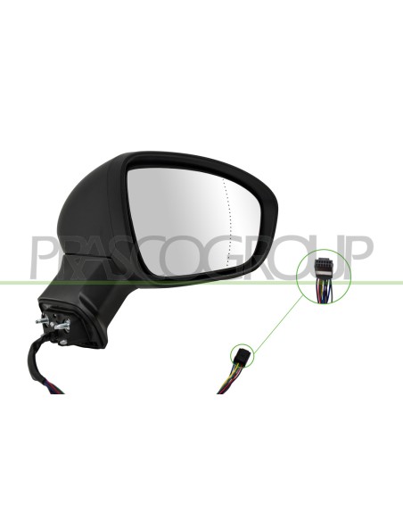 RETROVISORE DESTRO ELETTRICO NERO TERMICO CON FANALE CON SONDA ASFERICO 9 PINS