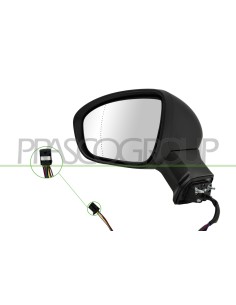 RETROVISORE SINISTRO ELETTRICO NERO TERMICO CON FANALE ASFERICO 7 PINS RENAULT CAPTUR Mod. 12-19 - 03-24 2