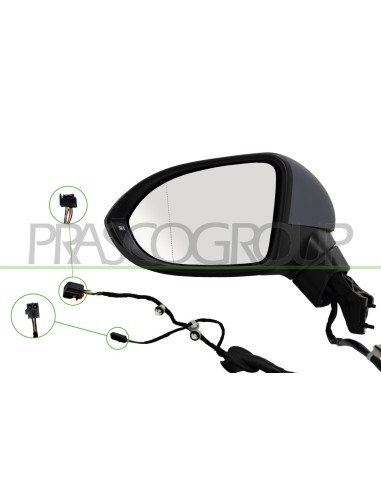 RETROVISORE SINISTRO ELETTRICO CON PRIMER TERMICO CON FANALE ASFERICO 8 PINS