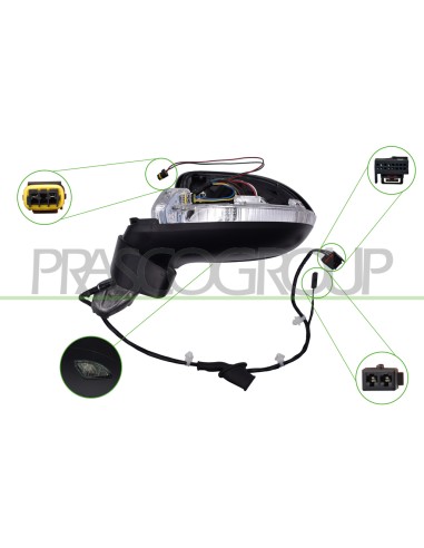 RETROVISORE SINISTRO ELETTRICO CON PRIMER TERMICO CON FANALE CON LUCE CORTESIA CON BLIS ASFERICO 7 PINS