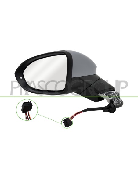 RETROVISORE SINISTRO ELETTRICO NERO TERMICO CON FANALE ASFERICO 6 PINS