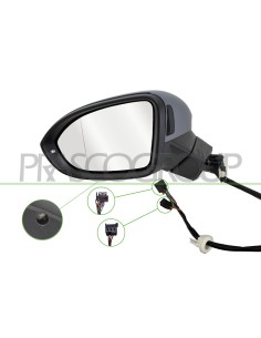 RETROVISORE SINISTRO ELETTRICO CON PRIMER TERMICO CON FANALE CON LUCE CORTESIA CON MEMORIA CON LANE ASSIST ASFERICO 14 PINS 2