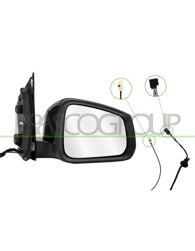 RETROVISORE DESTRO ELETTRICO CON PRIMER TERMICO CON ANTENNA RADIO CONVESSO 5 PINS VOLKSWAGEN CADDY CARGO-VAN Mod. 09-20
